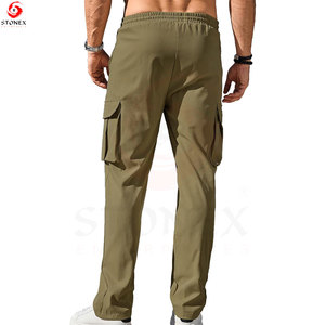 <b>Men's</b> <b>Cargo</b> Pants Premium Cotton Relaxed Fit Multi Pocket Utility <b>Trousers</b> for Casual Work Streetwear and Outdoor Activities - Product Image 3