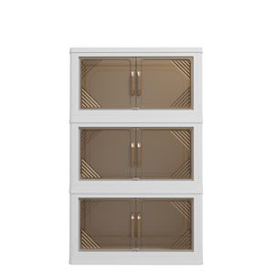 21.6 Inch Wide 172 QT Clear Door <b>Foldable</b> Storage <b>Box</b> 3-Tier Large Capacity Clothes Organizer Easy Access Moving Essential - Product Image 4