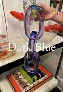 Collier à maillons larges de style moderne, mélange de couleurs, punk, creux, gros, long, en résine acrylique, chaîne à maillons, décoration d'intérieur, fait main - Product Image 2