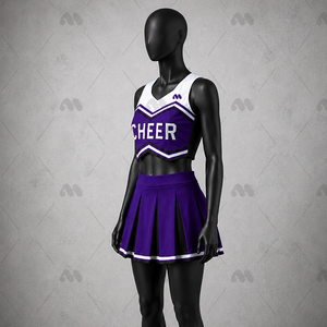 Uniforme de cheerleading personnalisé à manches courtes pour femmes et jeunes filles, vêtements d'entraînement, uniforme par sublimation pour filles et femmes, polyester - Product Image 6