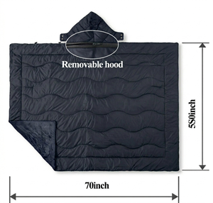 ผ้าห่มพกพาแบบกันน้ำ มีฮู้ด ใช้ได้ทั้งกลางแจ้งและในร่ม เหมาะสำหรับปิกนิก แคมป์ปิ้ง เดินป่า กิจกรรมกีฬา และการเดินทาง - Product Image 2