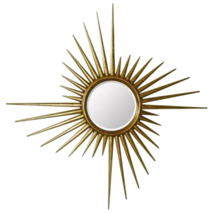 Modern Luxury <b>Silver</b> Sunburst Wall <b>Mirror</b> Round Metal Starburst Decor For Living Room & Entryway For Living Room Hotel Use - Product Image 3