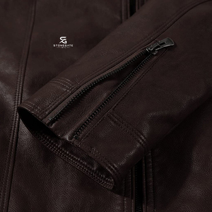 Chaqueta de Motociclista de Cuero Vintage para Hombre, Chaqueta de Cuero Genuino para Invierno, Ropa Casual de Calle Clásica 2026 - Product Image 6