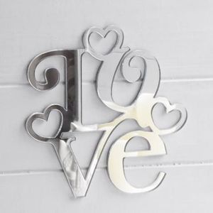 Modern 3D Acrylic Mirror <b>Wall</b> Art <b>Decor</b> Custom LOVE Sign Letters <b>Wall</b> Sticker Self Adhesive Mirror for Home Living Room <b>Decor</b> - Product Image 1