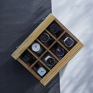 Boîte de rangement en bois multi-compartiments avec couvercle, boîte organisatrice en bois avec logo personnalisé pour la vente en gros - Product Image 3