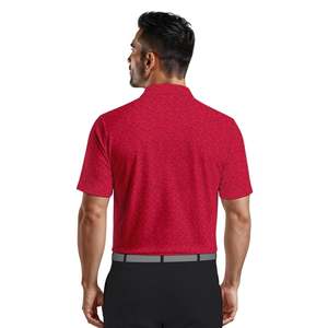 Camiseta de Manga Corta para Hombre, Estampada en Rojo, Transpirable, de Punto, Estilo Casual, con Logotipo Frontal, Estilo Golf, Poliéster/Algodón - Product Image 3