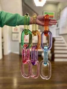 Cadena de eslabones de resina transparente para decoración, cadena de pared abierta, hebilla de joyería, cadena cubana de acrílico y plástico para decoración por MULTI CRAFT - Product Image 3