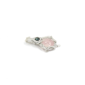 Wholesale Labradorite & <b>Rose</b> <b>Quartz</b> Wire Wrapped Pendant Silver Plated Natural Gemstone Round Stone Boho Artisan <b>Jewelry</b> - Product Image 2