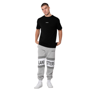 Customized Mens Printed Panel <b>Trousers</b> Relaxed Fit Elastic Waist <b>Cuffed</b> Street Fashion 100% Cotton Heavyweight Fleece Casual OEM - Product Image 1