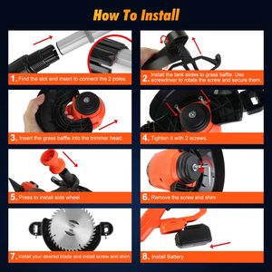 Tagliaerba a batteria con ruote 800W, motore in rame puro 15000 giri/min, 2 batterie da 21V 3000mAh, 3 lame (plastica/seghe/acciaio inossidabile) - Product Image 6