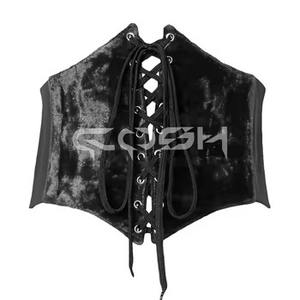 Corset sexy en velours rouge pour cintrer la taille |   Ceinture sous-poitrine à lacets tendance pour robes de mariée - Product Image 4