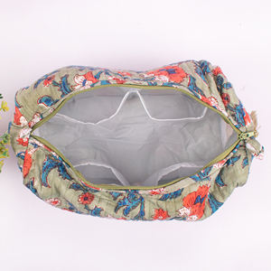 Handblock Print Multifunction Fashionable Makeup <b>Bag</b> Set Eco-Friendly Washable Large Capacity Toiletry Travel Cosmetic Organizer - Product Image 5