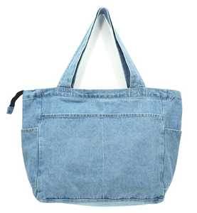 Bolso Tote con Asas a Precio de Fábrica, Bolso de Hombro de Lona Azul Vaquero para Mujer, para Uso Diario, Compras, Viajes, Playa, en Tela de Algodón Denim - Product Image 5