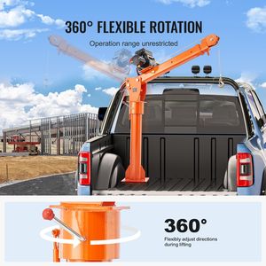 Electric Pickup Truck Crane 2200 Lbs Winch 6000 Lbs Steel Jib <b>Folding</b> Truck-Mounted <b>Bed</b> 2200 Lbs Winch 6000 Lbs Steel Jib Truck - Product Image 5
