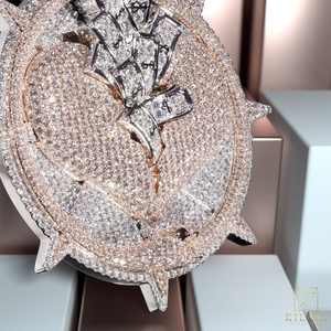 Colgante y Amuleto Personalizado de Plata de Ley 925 con Moissanita VVS y Diamantes de Laboratorio, Cadena Iced Out Estilo Hip Hop - Product Image 2