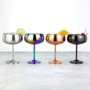 Vente en gros de verres à champagne élégants et incassables de 450 ml (15 oz), coupe en acier inoxydable, verre à cocktail Martini, verrerie de bar, gobelet en métal - Product Image 1