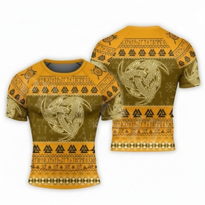 เสื้อรัดรูปแบบเรียบสีพื้นสำหรับพิมพ์ลายเอง เสื้อยืดกีฬาแขนสั้นป้องกันแสงแดดสำหรับวิ่ง - Product Image 4