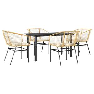 Conjunto de Muebles de Jardín de 5 Piezas en Ratán Sintético Marrón para Patio - Product Image 2