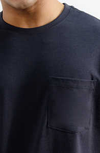 Camiseta casual para hombre de algodón 100% de punto sólido y peso pesado con logotipo personalizado y talla personalizada. - Product Image 5