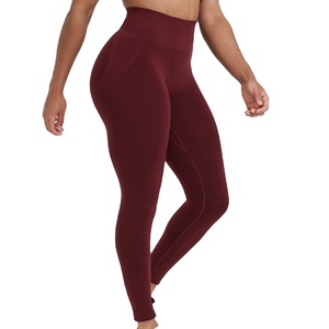 Pantalon de yoga en nylon spandex respirant taille haute avec logo personnalisé pour femmes vêtements de fitness solides fermeture à la taille élastique vente en gros d'usine - Product Image 5