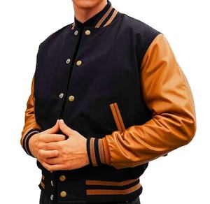 Mens Streetwear Varsity Letterman Jacket Premium Leather High Quality Embroidery Winter Style - Product Image 2