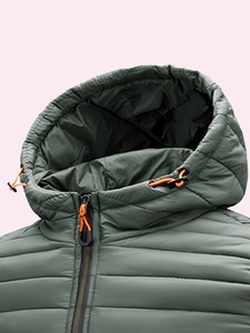 Veste matelassée pour homme, chaude, d'hiver, à capuche, décontractée, pour l'extérieur - Product Image 4
