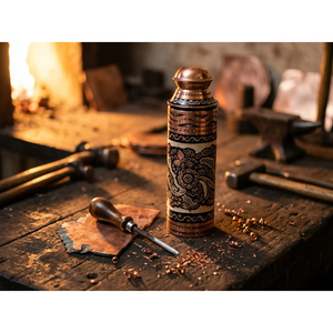 Nueva Botella de Cobre con Acabado Brillante de Primera Calidad, Fabricante Tradicional de Botellas de Cobre Indias, Botella de Cobre para Yoga y Fitness - Product Image 5