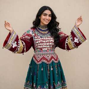 Robes afghanes bohèmes Kuchi, broderie traditionnelle, faites à la main, vêtements décontractés pour femmes, mariage, soirée, fête, mode ethnique - Product Image 4