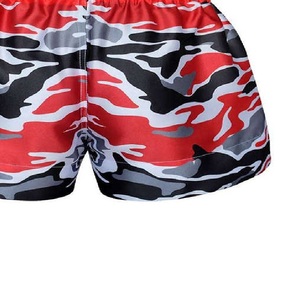 กางเกงมวยไทยลายพรางสีแดงเทา น้ำหนักเบา สำหรับฝึกซ้อมมวยไทย - Product Image 3