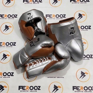Ensemble d'entraînement et de sparring de boxe en cuir véritable, très demandé, couleur argent et vert, équipement d'entraînement de gym pour adultes, OEM - Product Image 5