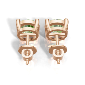 Heerani Jewels Natural Round Peridot 925 <b>Sterling</b> <b>Silver</b> Classic Prong Set <b>Stud</b> Vermeil Rose Gold Unisex <b>Earrings</b> 1.9g - Product Image 2