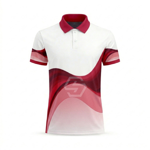 Chemise de golf pour homme de haute qualité 100% polyester à manches courtes - Tissu respirant, séchage rapide, anti-rides, impression numérique - Product Image 5