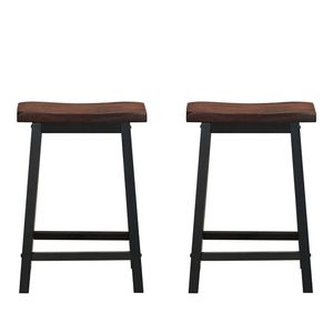 Juego de 2 Taburetes Ajustables de Madera sin Respaldo de 24 Pulgadas para Cocina y Bar - Product Image 6