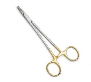 Pince porte-aiguille professionnelle 14-cm pince à Suture chirurgicale demi or pince à salle d'opération chirurgicale en acier allemand - Product Image 4