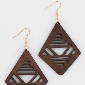 Gold Silver Mirror Resin Wooden Luxury Handmade Fashion Hanging Jewelry Earrings for Party Use-Set <b>Gift</b> - Product Image 1