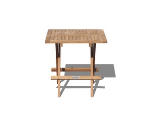 Outdoor Wooden Folding <b>Dining</b> <b>Table</b> Compact Design Slatted <b>Top</b> Waterproof Eco-Friendly Modern for Garden Terrace Cafe Use - Product Image 3