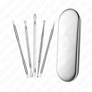 Kit de 5 Piezas de Extractores de Puntos Negros y Acné de Acero Inoxidable Premium – Logotipo y Color Personalizados, Herramientas para Limpiar los Poros Faciales - Product Image 2