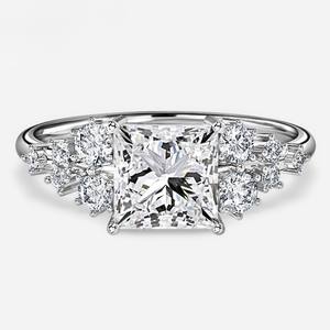 Igi Certified Cvd HPHT Lab Grown 14K 18K Anillo de boda de oro sólido Corte de princesa de alta calidad para mujeres y hombres para fiestas - Product Image 4