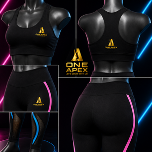 Women Compression Yoga Set Mesh Panel Leggings Sports Bra Fitness Gym Activewear Set - Product Image 4