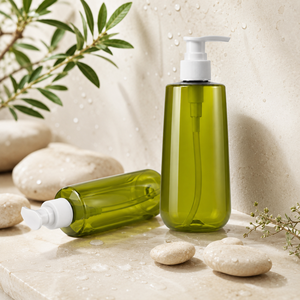 Botella de Plástico Verde Oliva Personalizada con Bomba Dosificadora Blanca para Champú, Gel de Ducha, Jabón de Manos, Fabricante de Vietnam - Product Image 5