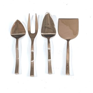 Ensemble de couteaux à fromage durables fabriqués en Inde à bas prix OEM avec manche en bois en acier inoxydable pour la vaisselle de cadeau de Noël ou de mariage - Product Image 5