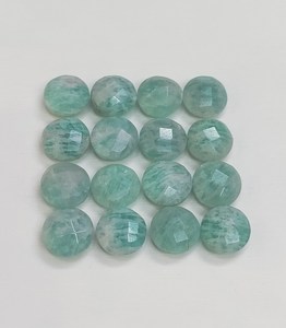Amazonita Natural Redonda Facetada, Piedra Suelta para Joyería, Piedra Azul Verde - Product Image 6