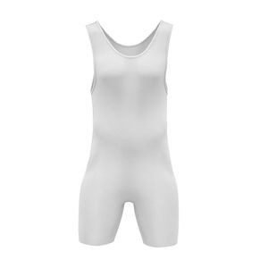 Traje de Lucha Libre Blanco Ajustado de Una Pieza para Deportes - Product Image 1