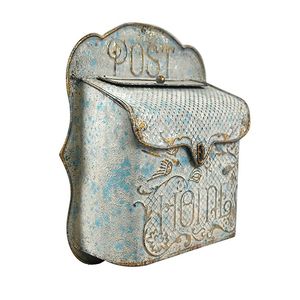 Galvanized Modern Mailbox Hut Shape Metal <b>Wall</b> <b>Mounted</b> Letter Parcel <b>Box</b> Metal Post Office Bin Slot Drop - Product Image 2