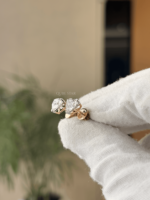 Pendientes de compromiso de lujo con diamantes cultivados en laboratorio, corte corazón extragrande, oro de 18 quilates, color EF, diseño audaz y romántico para mujer