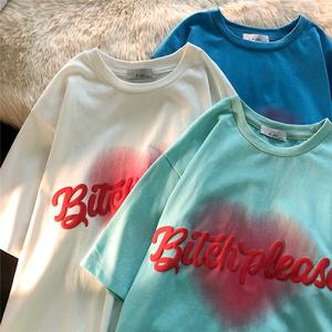 Bon matériel T-shirt décontracté pour hommes Impression bouffante personnalisée T-shirt oversize à épaules tombantes pour hommes et femmes - Product Image 1