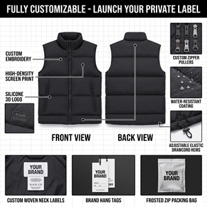 Gilet matelassé léger pour homme, sans manches, imperméable, avec fermeture éclair, vêtement d'extérieur décontracté pour l'hiver - Product Image 6