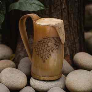 Mug en corne de buffle véritable poli, style animalier, fourni directement par l'usine, avec emballage personnalisé, provenant d'un exportateur indien - Product Image 3