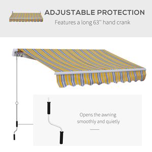 Toldo Retráctil Manual de 8 Pies x 6.6 Pies para Patio, Color Mixto, Resistente al Viento, Brazos Plegables Extensibles de 5 m para Patios y Terrazas Exteriores - Product Image 6
