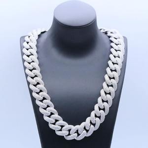 Best Quality Gold Plated Iced Out Cuban <b>Chain</b> Necklace <b>VVS</b> Moissanite Sparkling Stones Luxury Wedding Gift Jewelry - Product Image 2
